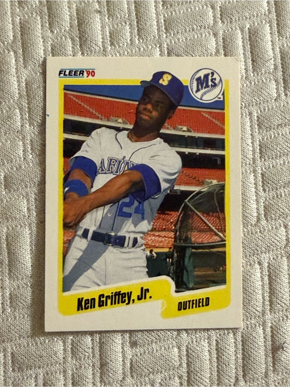 Ken Griffey Jr. Fleer 1990 Baseball Trading Card - White/Blue